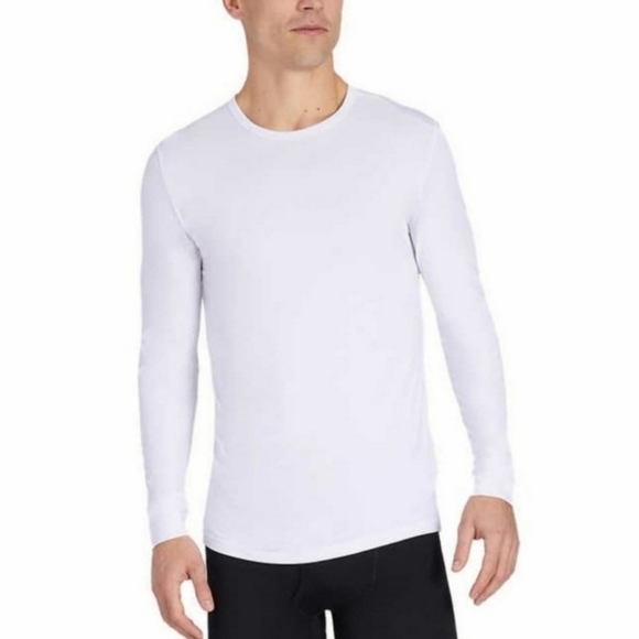 New 32 Degrees Heat 2 Pack Long Sleeve Crew Neck White Grey Men's Size Medium - Picture 5 of 8